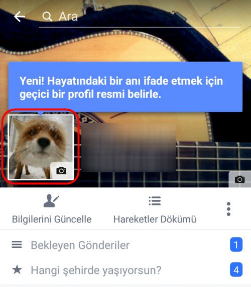 Facebook Geçici Profil Resmi Nasıl Ayarlanır 2