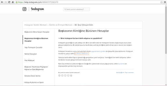 Instagram taklit hesabı nasıl şikayet edilir 3