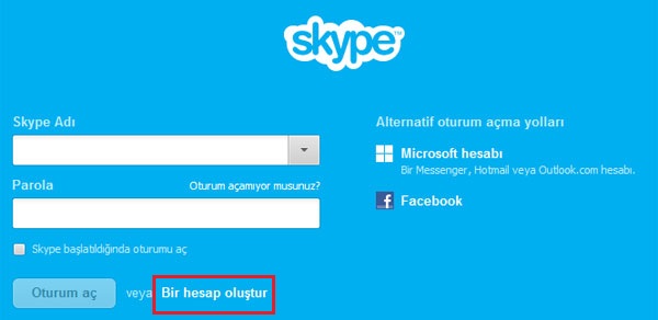 Skype Yeni Hesap Nasıl Açılır1