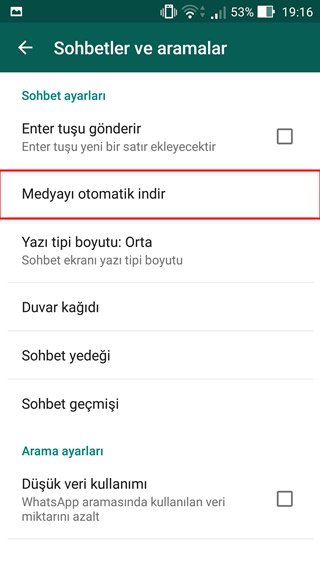 WhatsApp 'ta Otomatik Medya İndirme Nasıl Kapatılır