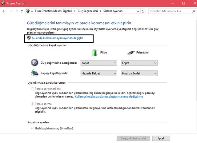 Windows 10 Uyanırken Parola Sorma Nasıl İptal Edilir 3