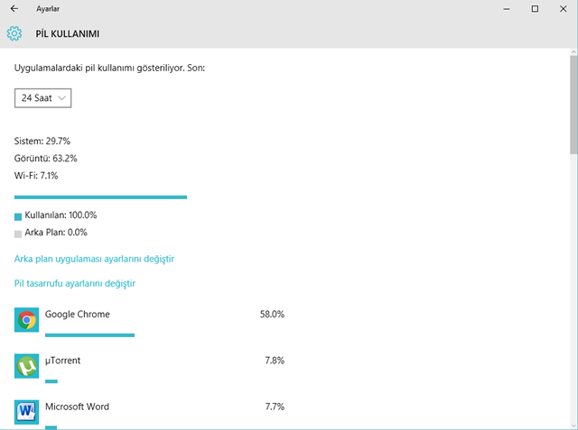 Windows 10'da Uygulamalar Ne Kadar Pil Tüketiyor 3