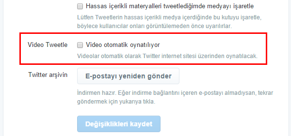 twitterde-video-oynatma nasıl kapatılır